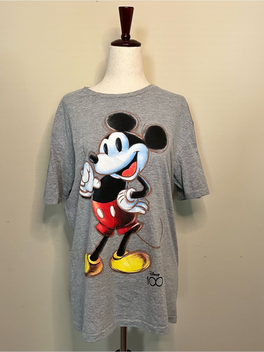 Disney 100 Gray Mickey Mouse Graphic Tee
